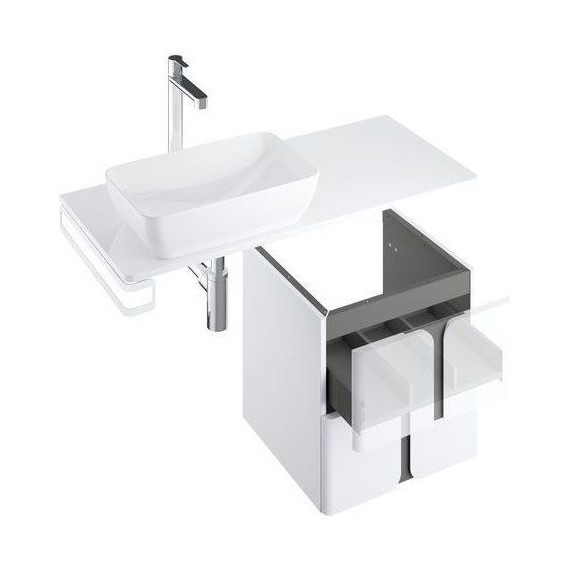 Тумба подвесная со столешницей Ravak Balance 1200 X000001365 (тумба SD Balance 500), белый/графит - фото 4