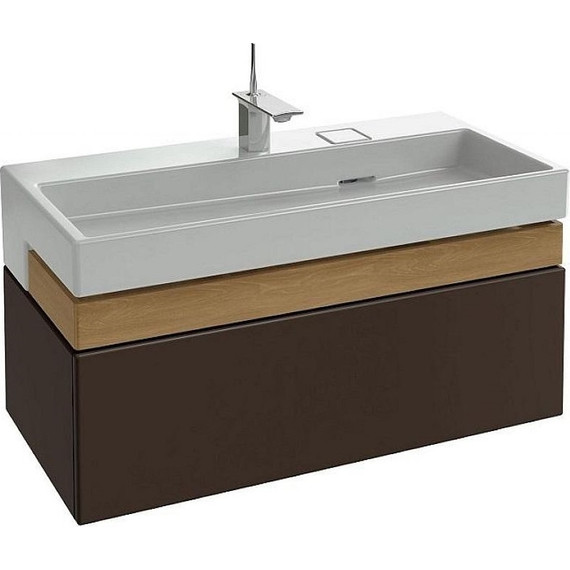 Тумба подвесная с раковиной Jacob Delafon Terrace 100 см EB1187-N23, коричневый - фото 