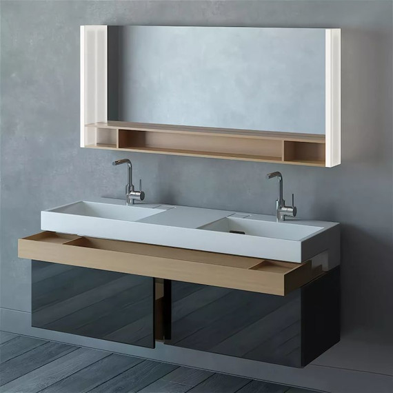 Тумба подвесная с раковиной Jacob Delafon Terrace 150 см EB1189-274, черный - фото 3