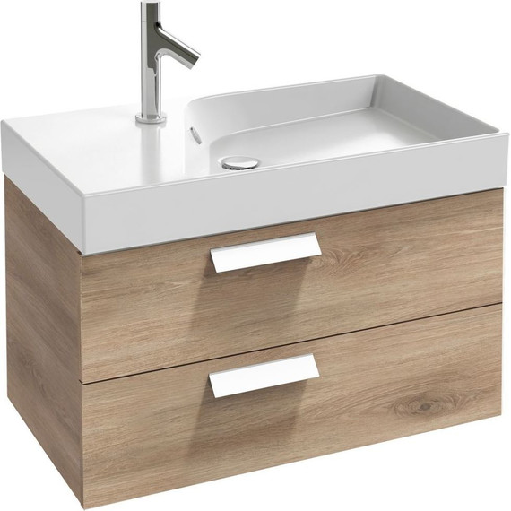 Тумба подвесная с раковиной Jacob Delafon Rythmik 80 см EB1303-E10, квебекский дуб - фото 