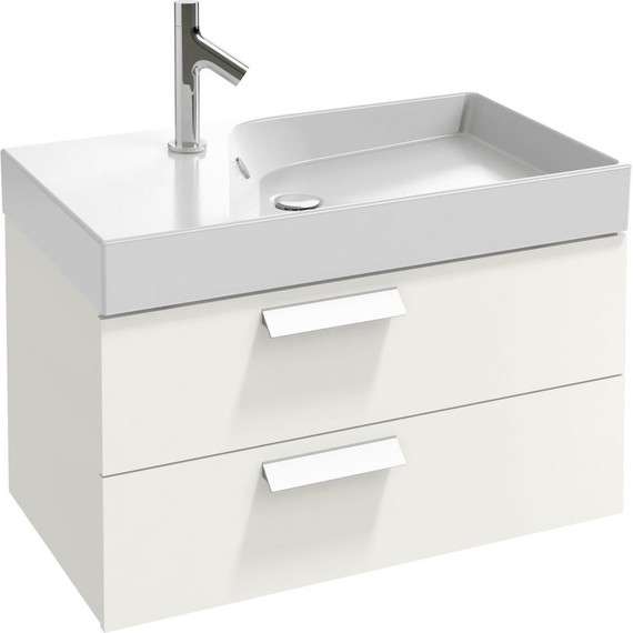 Тумба подвесная с раковиной Jacob Delafon Rythmik 80 см EB1303-G1C, белый лак - фото 