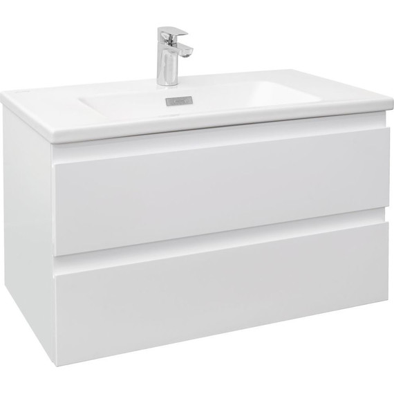 Тумба подвесная с раковиной Jacob Delafon Madeleine 80 см EB2053-J51, белый матовый - фото 