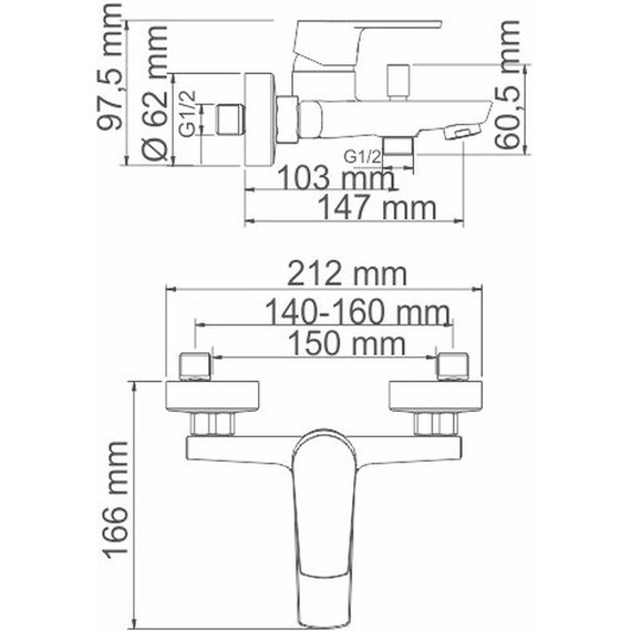 Смеситель для ванны WasserKraft Dill 6101 - фото 6