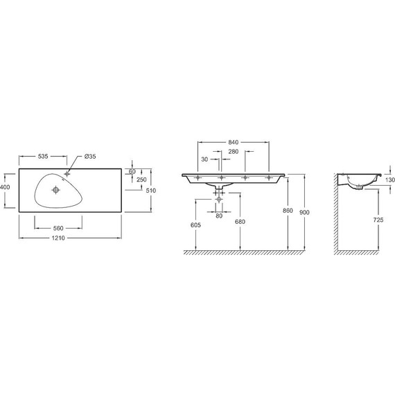 Тумба подвесная с раковиной Jacob Delafon Nouvelle Vague 145 см EB3038-E73, фактурный дуб - фото 5