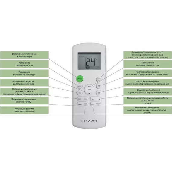 Сплит-система Lessar Flexcool Inverter LS-HE24KSA2/LU-HE24KSA2 - фото 3