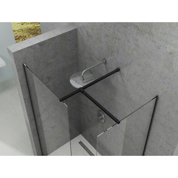 Душевое ограждение Ravak Walk-In Wall+Walk-In Wall 120х100 см (стекло 8 мм), чёрный/прозрачное - фото 3