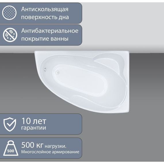 Ванна акриловая Тритон Николь L 160x100x63 см с каркасом - фото 7