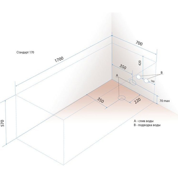 Ванна акриловая 170x70 Тритон Стандарт, Размер - мм: 1700х700 - фото 12