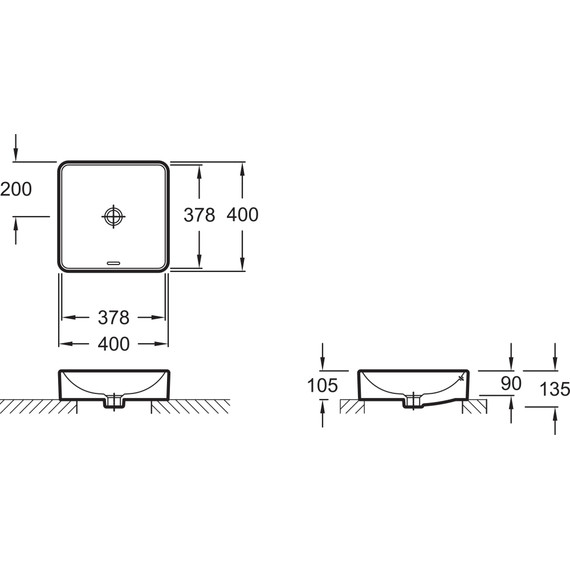 Раковина-чаша Jacob Delafon Vox 40 см EVG102-PT3, белый/лозоплетение - фото 2