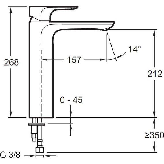 Смеситель для умывальника высокий Jacob Delafon Aleo E72299-4-CP - фото 8