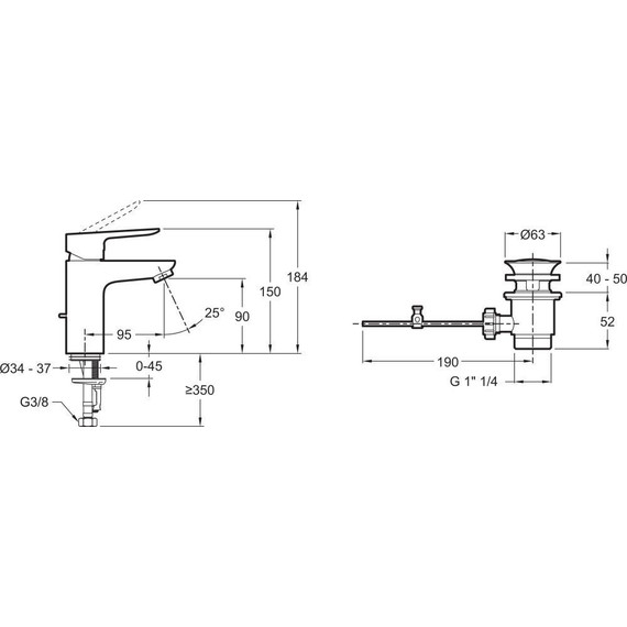Смеситель для умывальника Jacob Delafon Oscar E29842-CP - фото 4