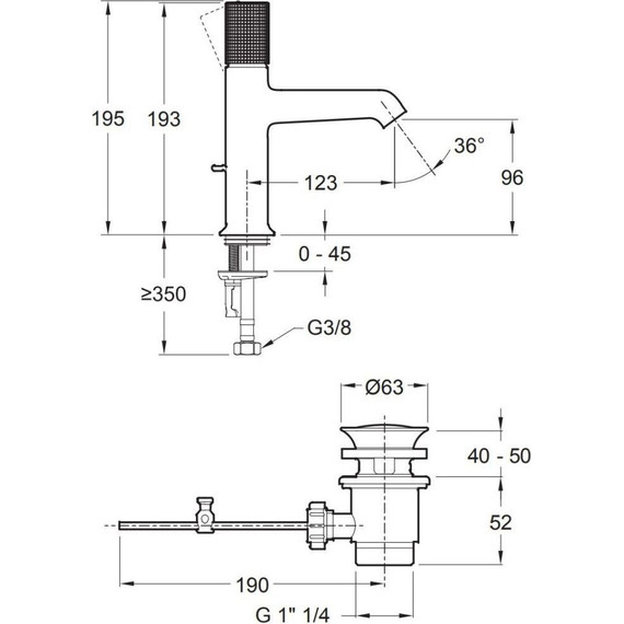 Смеситель для умывальника Jacob Delafon Rivoli E24323-CP - фото 3