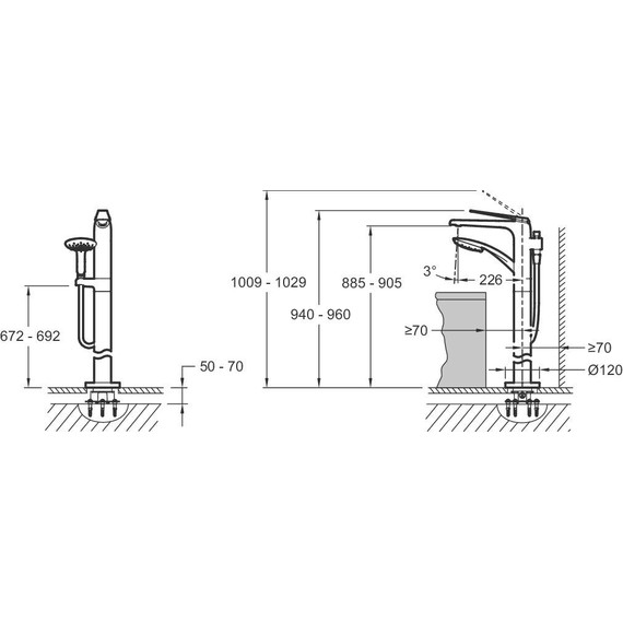 Смеситель для ванны Jacob Delafon Avid E97367-CP - фото 7