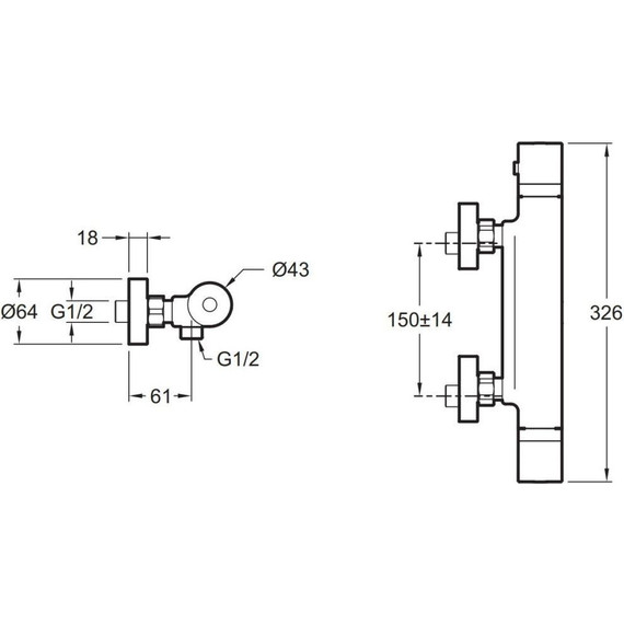 Смеситель для душа с термостатом Jacob Delafon Rivoli E24324-CP - фото 3