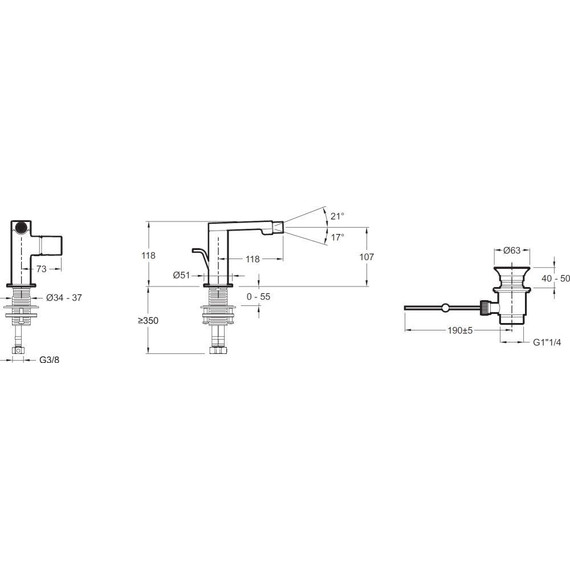 Смеситель для биде Jacob Delafon Composed E73075-CP - фото 2