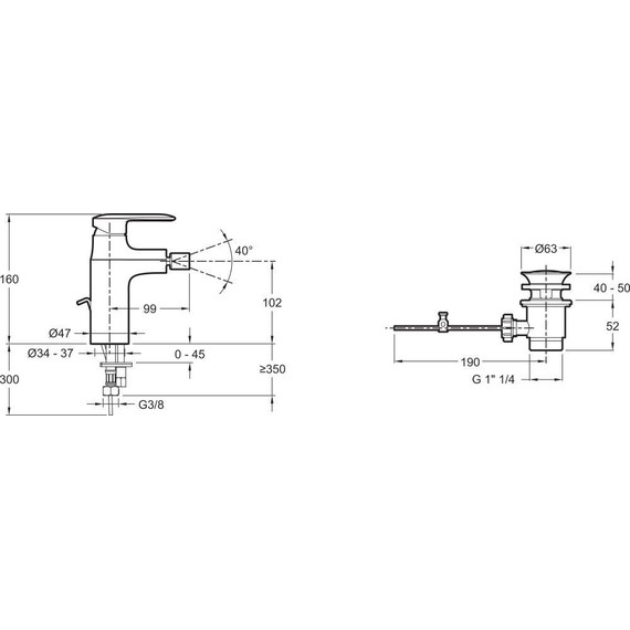 Смеситель для биде Jacob Delafon Kumin E99456-CP - фото 3
