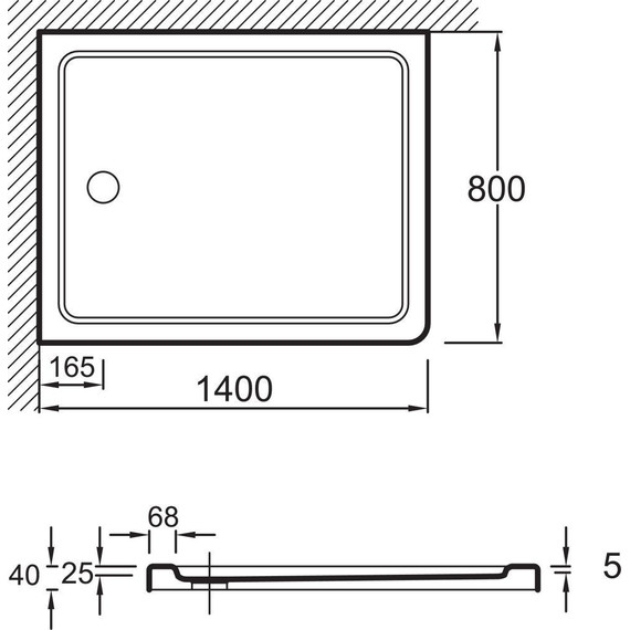 Акриловый поддон Jacob Delafon Flight 140х80 см E62453-00 - фото 9