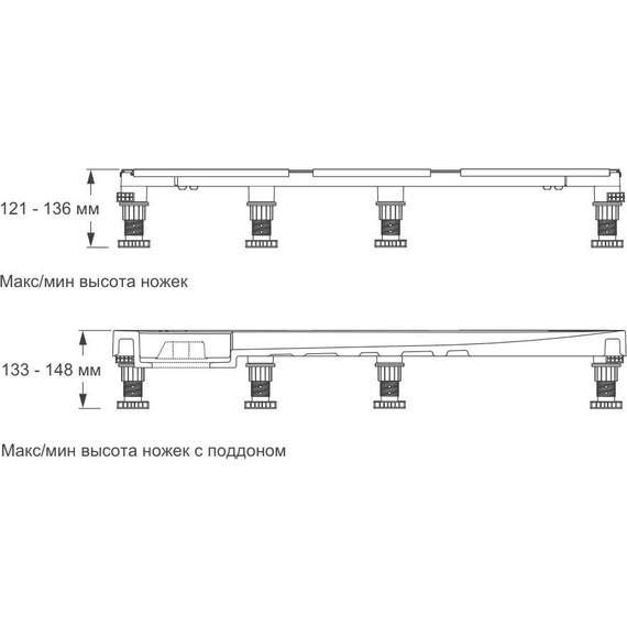 Монтажный комплект Jacob Delafon Flight Neus до 120 см E62524-GA - фото 2