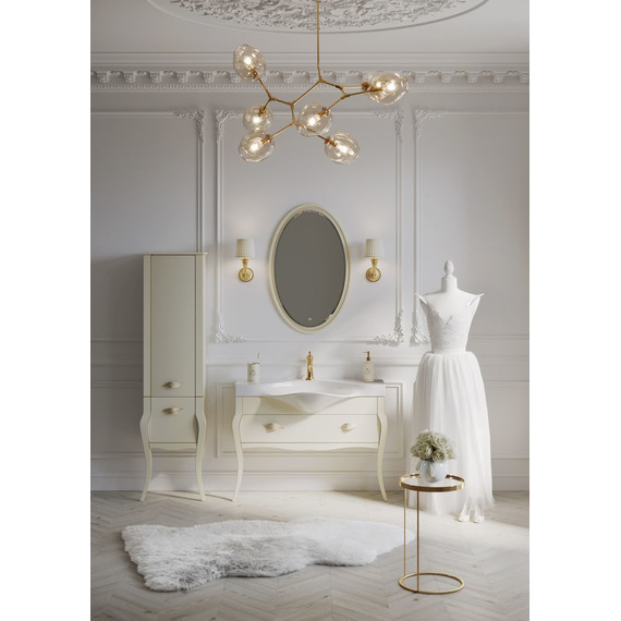 Пенал напольный Aqwella Clarberg Borgia 48 см BOR0548BG, универсальный, слоновая кость/патина золото - фото 3