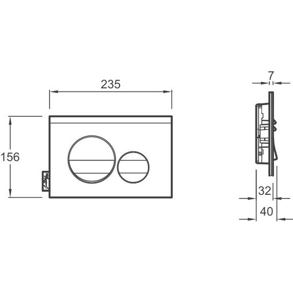 Кнопка смыва Jacob Delafon E20859-CP-MTC, хром - фото 2