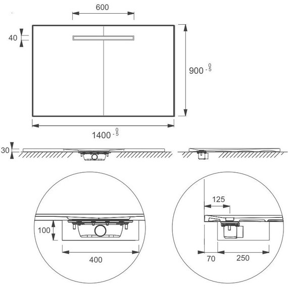 Каменный поддон Jacob Delafon Surface 140х90 см E62630-SS2 - фото 3