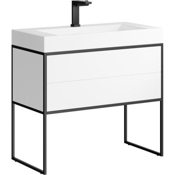 Тумба напольная с раковиной Aqwella Clarberg Logic 90 см LOG0109N - фото 