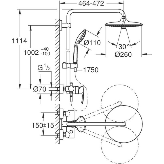 Душевая стойка Grohe Euphoria System 260 27473002 - фото 3
