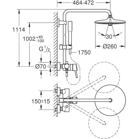 Душевая стойка Grohe Euphoria System 260 Concetto 23061003 - фото 10