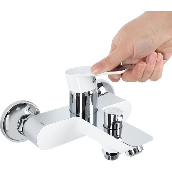 Смеситель для ванны Iddis Cloud CLOSB02i02WA, белый/хром - фото 4