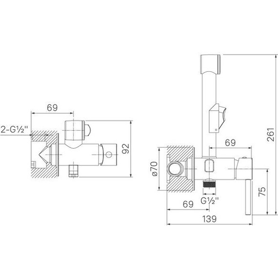 Набор для гигиенического душа Iddis Spring 003BLR0i08, чёрный матовый - фото 4