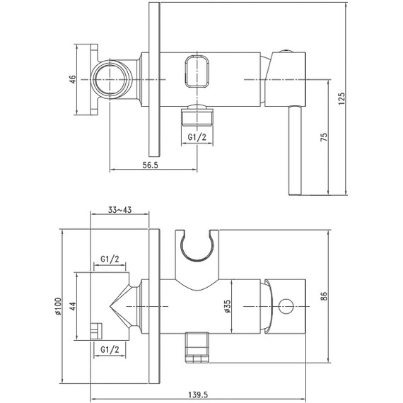 Набор для гигиенического душа Iddis Spring 003SBR0i08, хром - фото 4