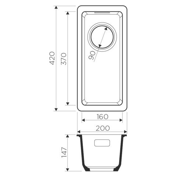 Кухонная мойка Omoikiri Kata 20-U-BL 4993375, чёрный, Цвет производителя: чёрный - фото 5