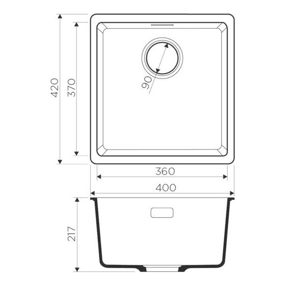 Кухонная мойка Omoikiri Kata 40-U-BL 4993396, чёрный, Цвет производителя: чёрный - фото 4