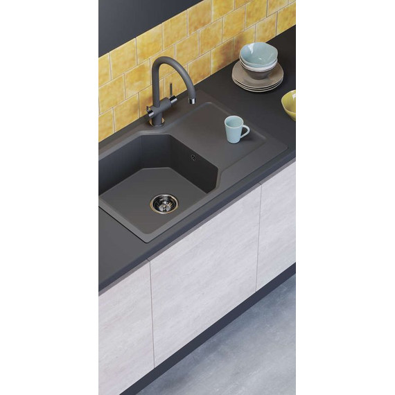 Кухонная мойка Omoikiri Yonaka 78-LB-GR 4993339, leningrad grey, Цвет производителя: Leningrad Grey - фото 2