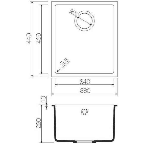 Кухонная мойка Omoikiri Bosen 38-U-BE 4993158, ваниль, Цвет производителя: ваниль - фото 2