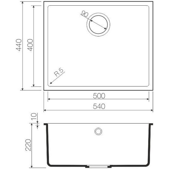 Кухонная мойка Omoikiri Bosen 54-U-PL 4993233, платина, Цвет производителя: платина - фото 2