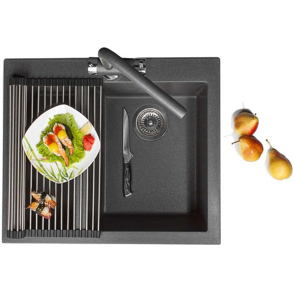 Кухонная мойка Omoikiri Bosen 57-BL 4993145, чёрный, Цвет производителя: чёрный - фото 3