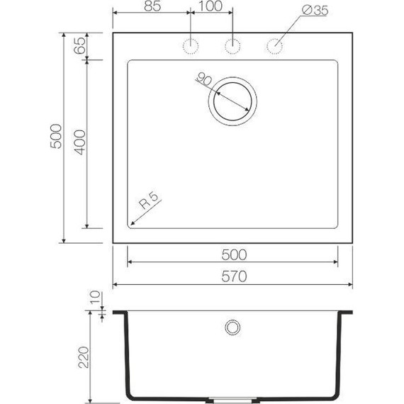 Кухонная мойка Omoikiri Bosen 57-GR 4993556, leningrad grey, Цвет производителя: Leningrad Grey - фото 3