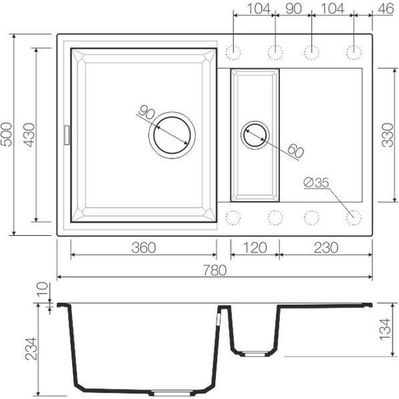 Кухонная мойка Omoikiri Sakaime 78-2-BL 4993114, чёрный, Цвет производителя: чёрный - фото 4