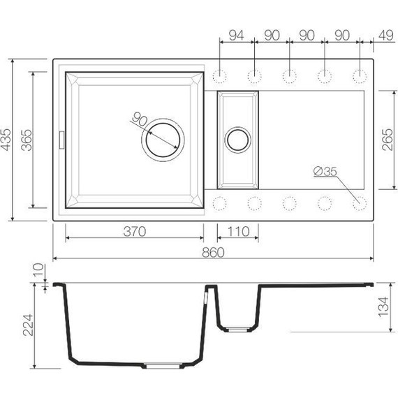 Кухонная мойка Omoikiri Sakaime 86-2-BL 4993117, чёрный, Цвет производителя: чёрный - фото 4