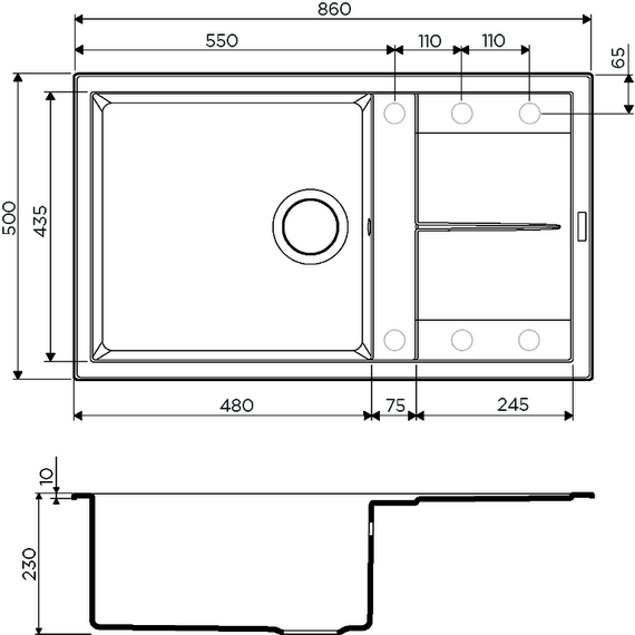 Кухонная мойка Omoikiri Sumi 86-BL 4993646, чёрный, Цвет производителя: чёрный - фото 2
