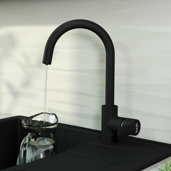 Смеситель для кухни Iddis Cuba CUBBLFJi05, черный матовый - фото 3