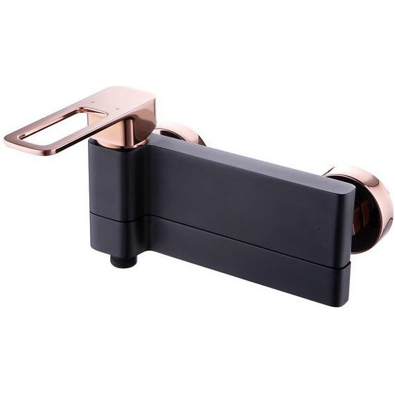 Смеситель для ванны Iddis Slide SLIBG00i02, черный матовый/розовое золото - фото 2