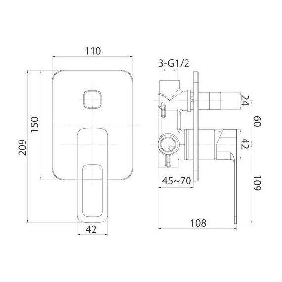 Смеситель для ванны Iddis Slide SLIBL00i67, чёрный матовый - фото 4