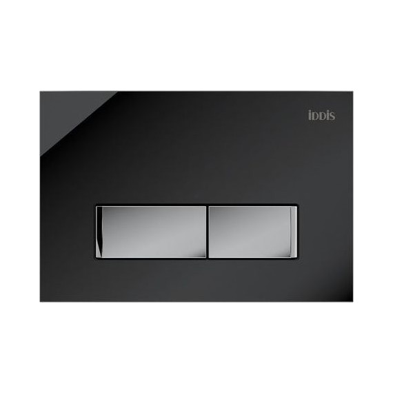 Кнопка смыва Iddis Uniglass UNG10GBi77, черное стекло/хром - фото 