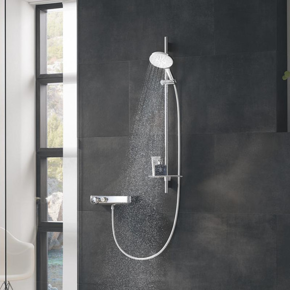 Душевой гарнитур Grohe Rainshower Smartactive Cube 150 900 мм 26594LS0, хром/белая луна - фото 2