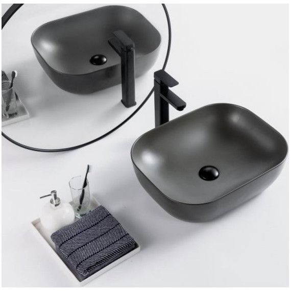 Раковина-чаша BelBagno 50 см BB1302-H311, серый матовый - фото 2