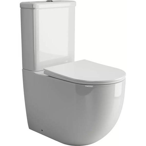 Унитаз-компакт безободковый Ceramicanova Mia CN1801 с тонкой крышкой микролифт - фото 