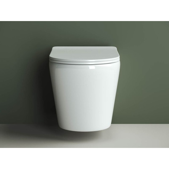 Унитаз подвесной безободковый Ceramicanova Highlight CN1804 с тонкой крышкой микролифт - фото 2