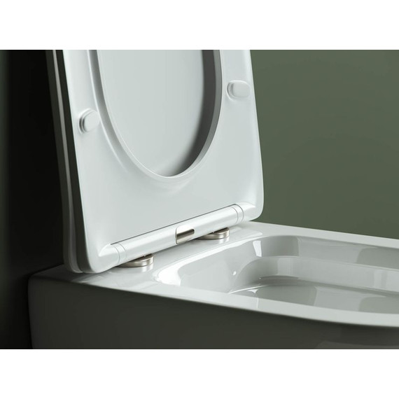 Унитаз подвесной безободковый Ceramicanova Highlight CN1804 с тонкой крышкой микролифт - фото 5